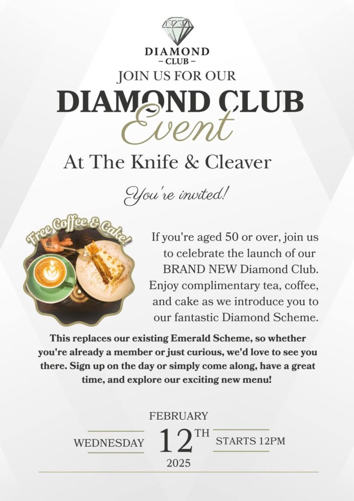Diamond club - over 50's join now!
